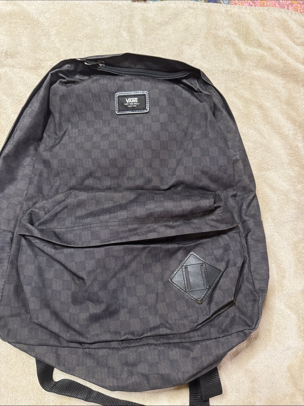 Vans Black Checkerboard Pattern Backpack